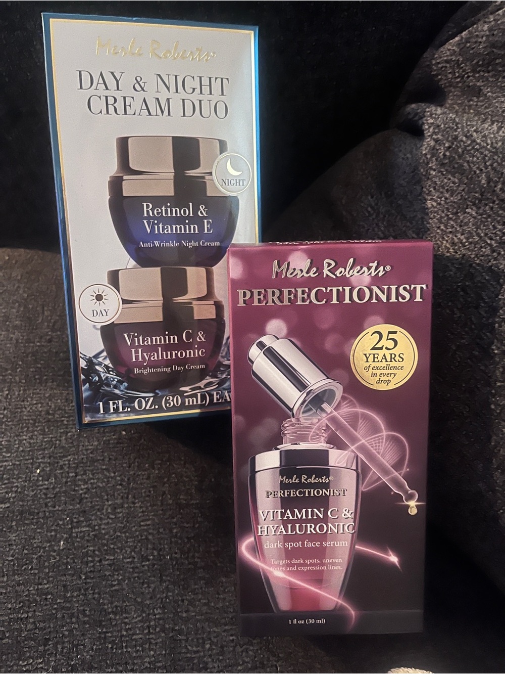 Perfectionist Vitamin C & Hyaluronic Dark Spot Face Serum AND day cream & night